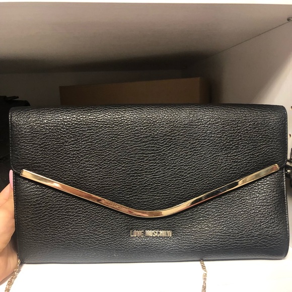 love moschino gold clutch